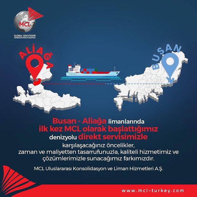 Busan - Aliağa limanlarında zaman ve maliyetten tasarrufunuzla, kaliteli hizmetimiz ve çözümlerimizle sunacağımız farkımızdır.
